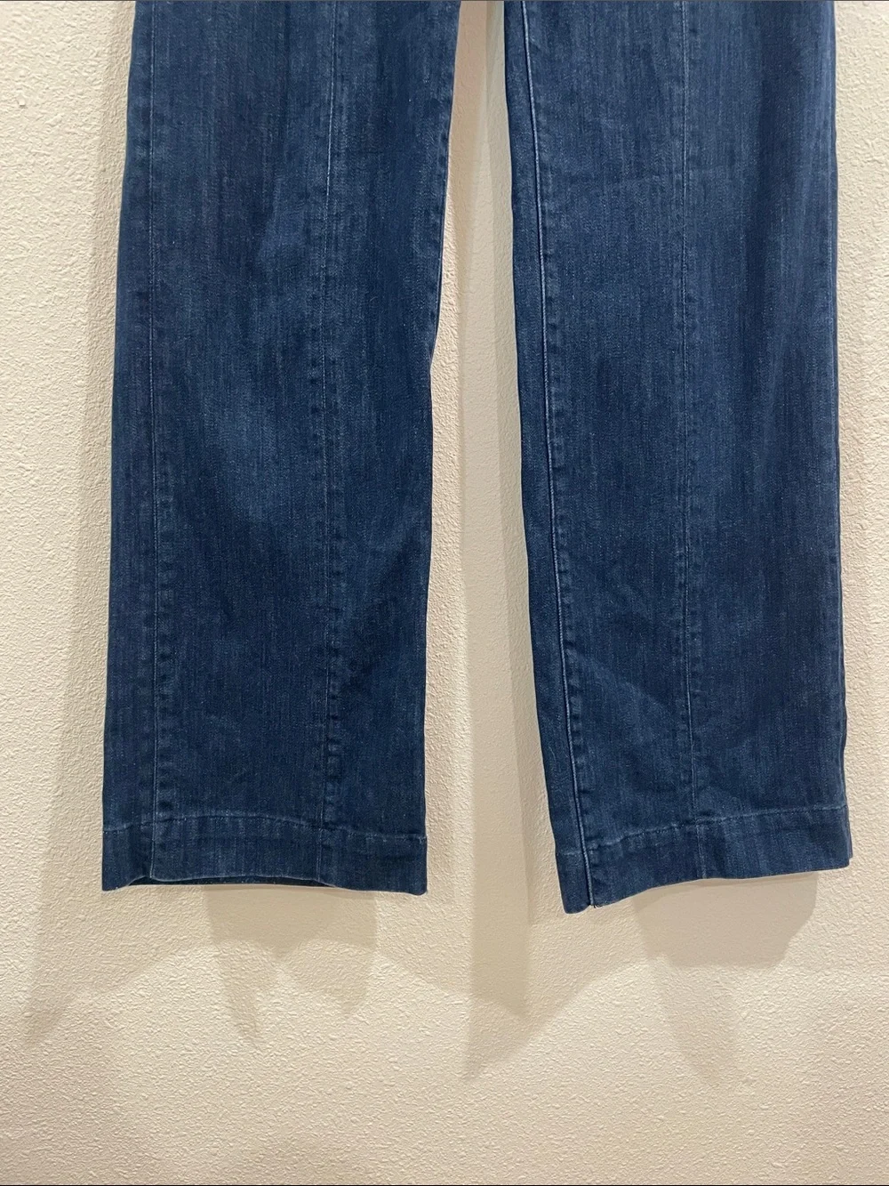 Sesame Denim High-Waist Sailor Damon Wide-Leg Denim Jeans Button Front Size 38